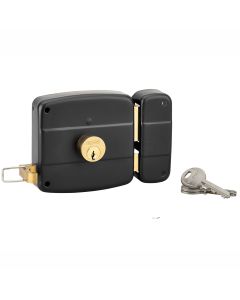 Cerradura sobreponer con doble cilindro izquierda 100x97mm
