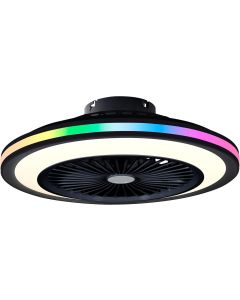 Ventilador de techo con luz LED RGB SLIM AIR | 6 velocidades | Negro