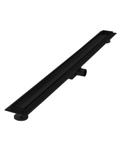 Canal de ducha 100cm 2en1, alicatable, acero inoxidable negro