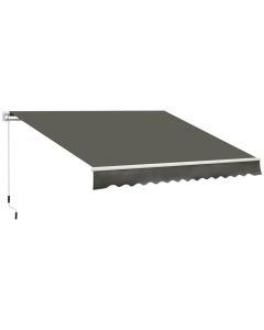 Toldo manual retráctil 350x250 cm poliéster color gris Outsunny