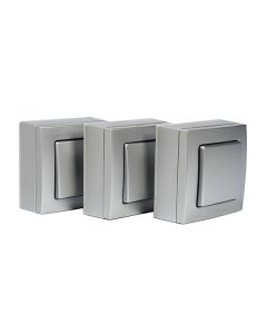 Set 3 interruptor superficie 10a cromado