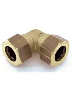 Codo rápido 90° d.14 de latón para tubo de cobre
