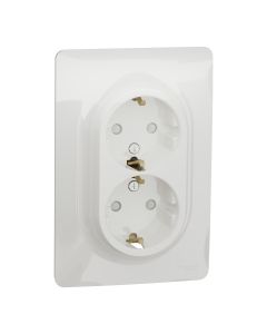 Schuko doble New Unica Blanco Polar Schneider