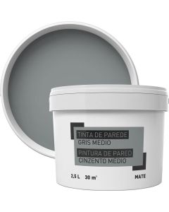 Pintura para paredes gris medio 2,5 l