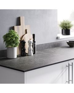 Encimera compacta con superficie hidrófuga doble cara gris cerámica/mineral 300x62x1,2cm