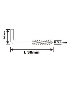 Pack 10 alcayatas roscadas escarpias blancas diall 30 x 14 mm