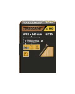 100 tornillos para madera TX premium 3,5x40 mm Turbodrive