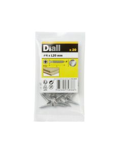 20 Tornillos para madera INOX 4x20 mm Diall
