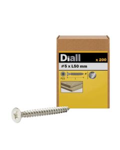 200 TORNILLOS PARA MADERA INOX PZ 5x50 MM DIALL
