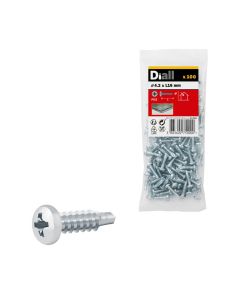 100 Tornillos autoperforantes de acero 4,2x16 mm Diall