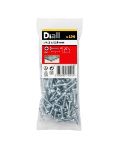 100 Tornillos autoperforantes cabeza avellanada 4,8x25 mm Diall