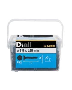 Tornillo para yeso PH2 3,5x25 mm Diall 1000 uds