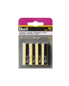 Pack 4 pilas alcalinas aa diall