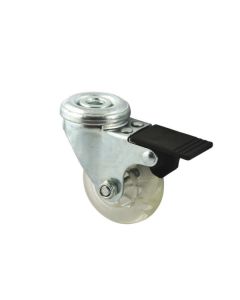 Rueda de goma con pasador y freno ø 50 mm
