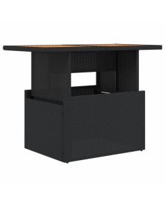 vidaXL mesa de jardín ratán pe y madera de acacia negro 100x55x73 cm