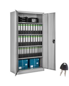 Tectake archivador de acero bloqueable, 5 estantes ajustables 180x90x40cm