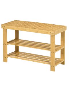Banco zapatero 70x28x45 cm bambú color marrón Homcom