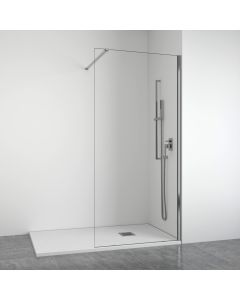 Mampara de ducha frontal fija 8 mm cromo 80-82 cm bellobath