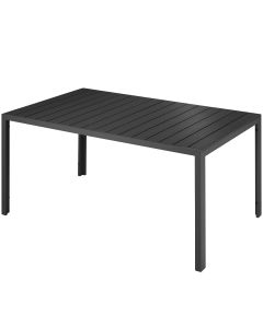 Tectake mesa de jardín de aluminio, patas ajustables, negro 150x90x74,5cm