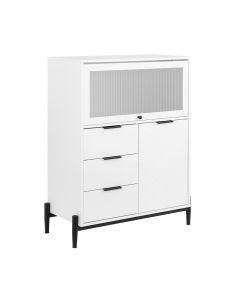 Sobuy aparador multifuncional 3 cajones 2 puertas blanco l86xp40xh108 cm