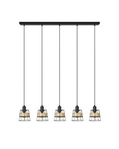 Burano chandelier 5xe14 black