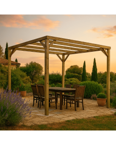 Pérgola madera autoportante kora vidahuerto 240x240x240 cm.