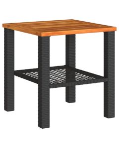 vidaXL mesa de jardín ratán sintético madera acacia negro 40x40x42 cm