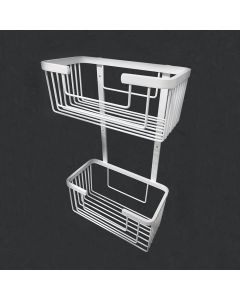 Kibath portagel doble rectangular acabado blanco mate fabricado en aluminio