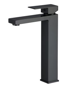 Valaz grifo de lavabo alto para pica monomando cuadrada negro mate