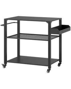 Carrito de parrilla 105x50x79 cm acero, metal Outsunny