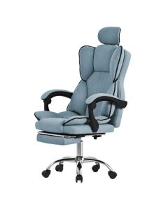 Silla de oficina ergonómica azul asiento gaming regulable altura