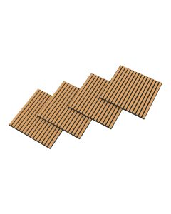 Set de 4 paneles acústicos vang 3d 1,44 m² lamas lineales - roble oscuro