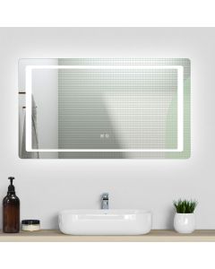 Espejo de baño LED 120×70cm＋antivaho＋interruptor táctil