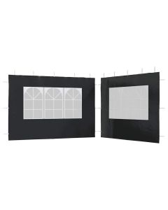 vidaXL pared lateral de carpa de fiesta con ventana 2 uds pe antracita