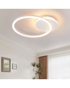 Nettlife lámpara  LED , 24 w, color negro, moderna, 2 anillos, 3000 k,