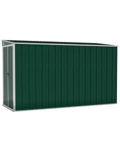 vidaXL cobertizo de jardín pared acero galvanizado verde 118x288x178cm