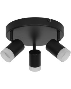 Plafón LED Martiale negro 3 focos