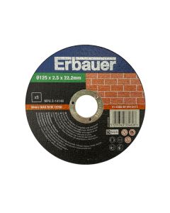 Pack 5 discos de corte piedra 125x2,5 mm Erbauer