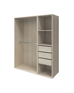 Armario completo Homny 2 columnas y barras roble 1,5 m