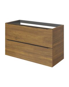 Mueble de baño suspendido Idalie color nogal 100x45cm