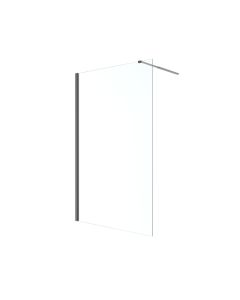 Mampara de ducha fija Calia negro 120 cm Cooke & Lewis