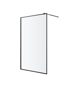 Mampara de ducha fija Elna negro 120 cm Cooke & Lewis