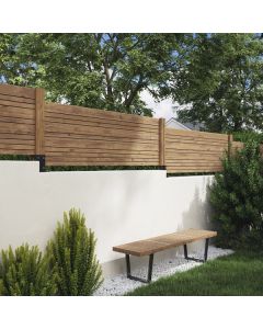 Panel ocultación madera Skimia V1 marrón 180x60 cm Blooma