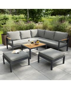 Conjunto de jard&iacute;n de aluminio para 6 personas Vao corner GoodHome