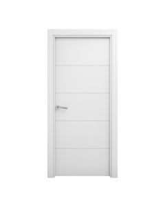 Puerta de Interior maciza lacada Lor blanca 82,5cm derecha con tapajuntas Geom