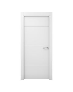 Puerta de interior maciza lacada Carys blanca 72,5cm izquierda con tapajuntas Geom
