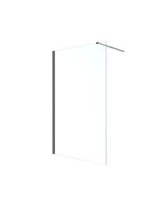 Mampara de ducha fija Calia negro 100 cm Cooke & Lewis