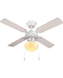 Ventilador de techo con luz 4 aspas 90 cm blanco