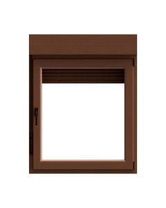 Ventana PVC oscilobatiente persiana roble 117x80 cm