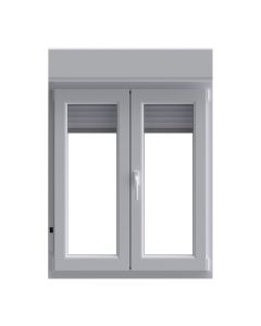 Ventana PVC oscilobatiente persiana blanco 5 cámaras 137x100 cm